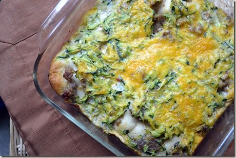 Breakfast Casserole with Zucchini and Sausage