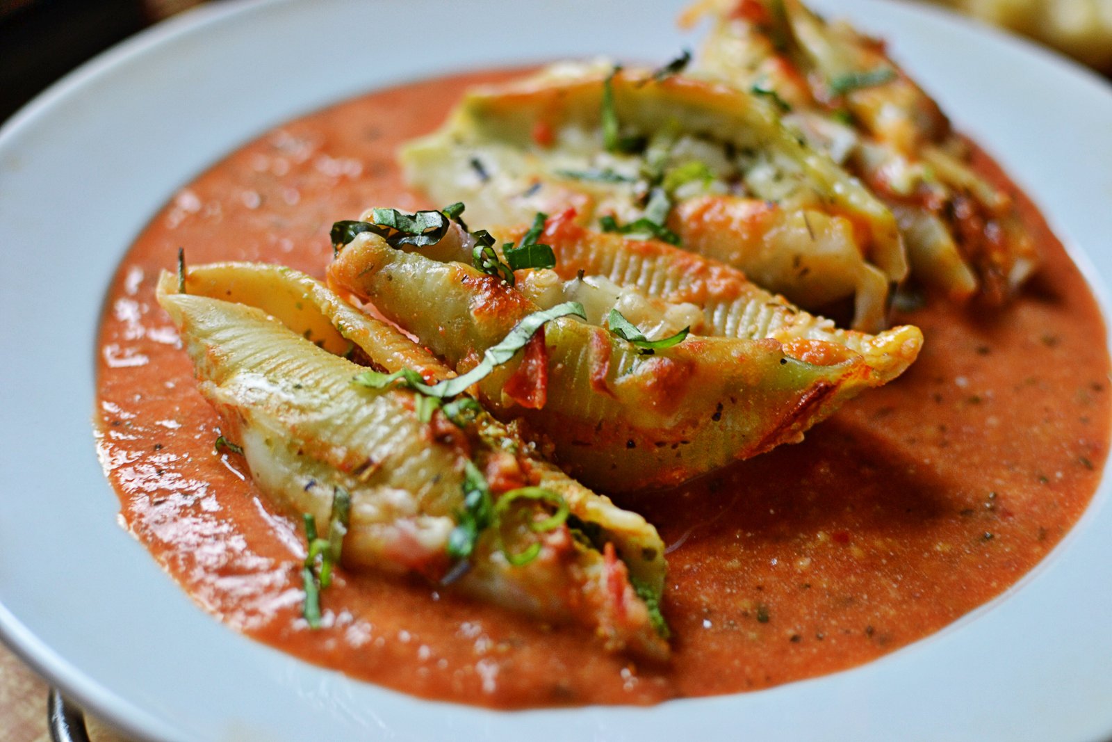 Stuffed Shells with Cherry Tomato Sauce