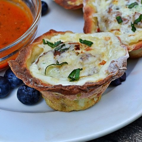 Pizza Dough Breakfast Muffins