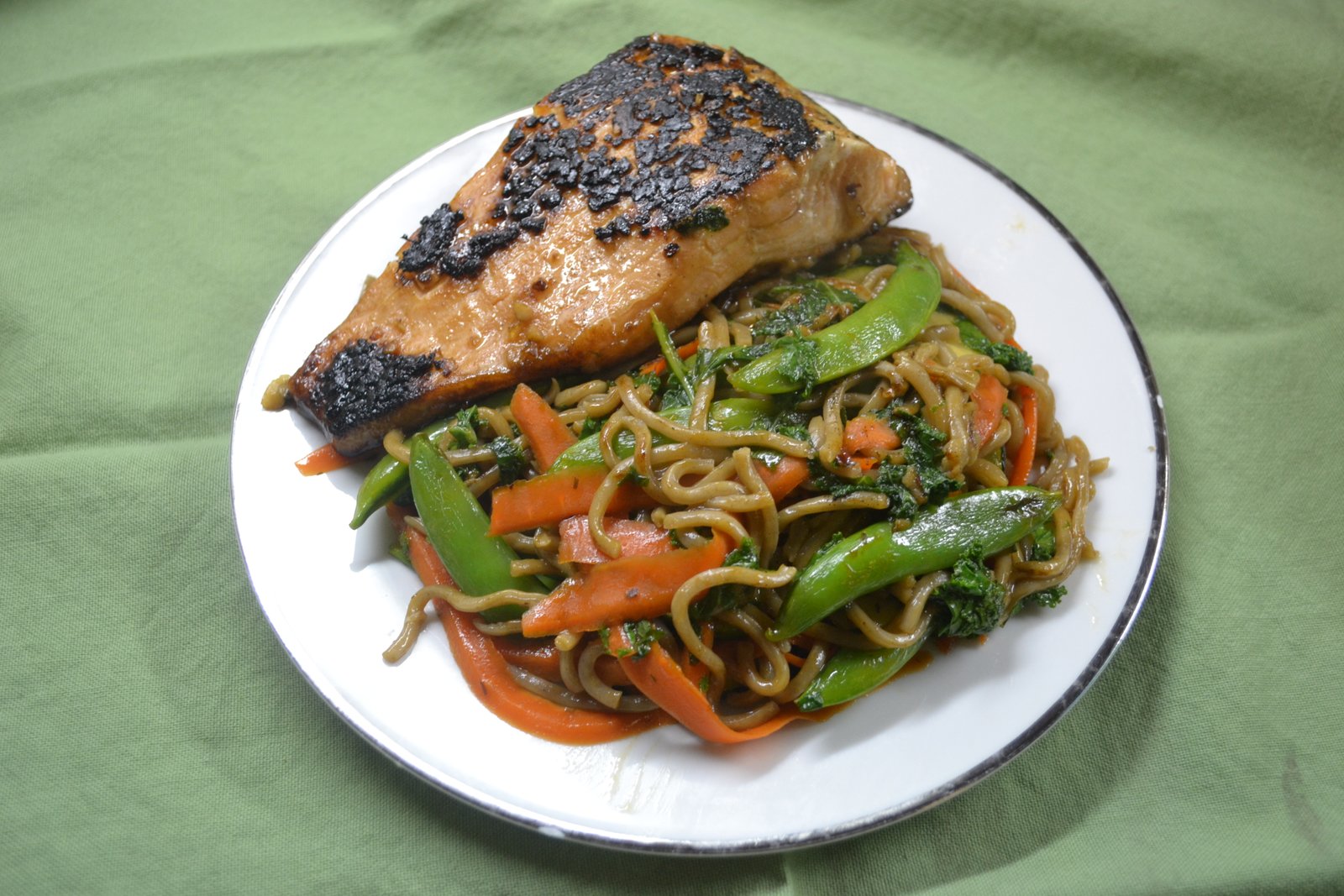 Teriyaki Salmon with Soba Veggie Noodles