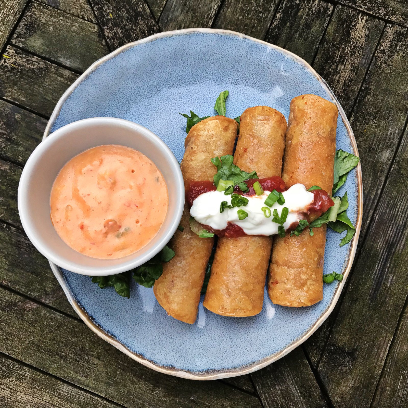 Skinny Queso and Taquitos