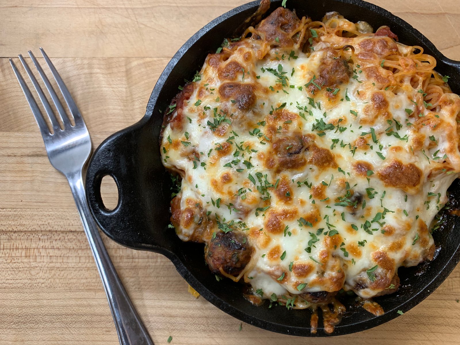 Baked Spaghetti and Meatballs