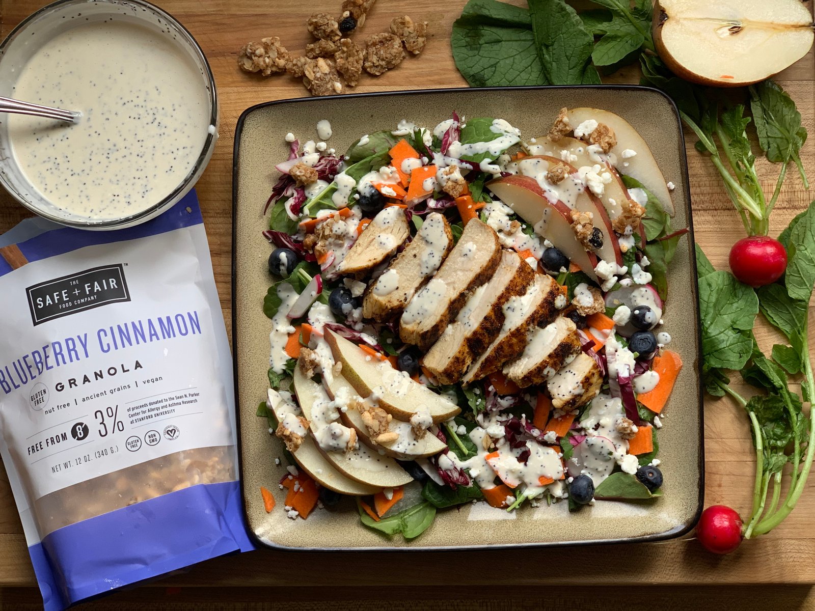 Blackened Chicken Salad with Poppy Seed Dressing