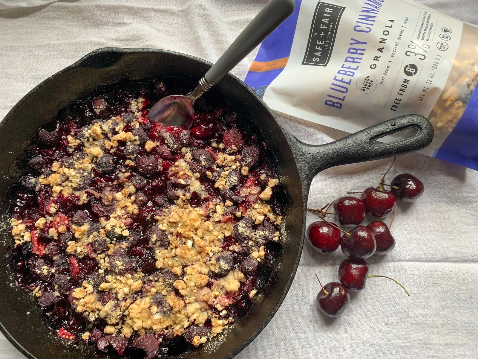 Blueberry Cherry Rhubarb Crisp