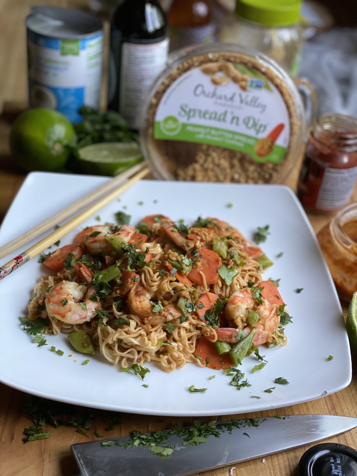 Spicy Peanut Noodles with Shrimp