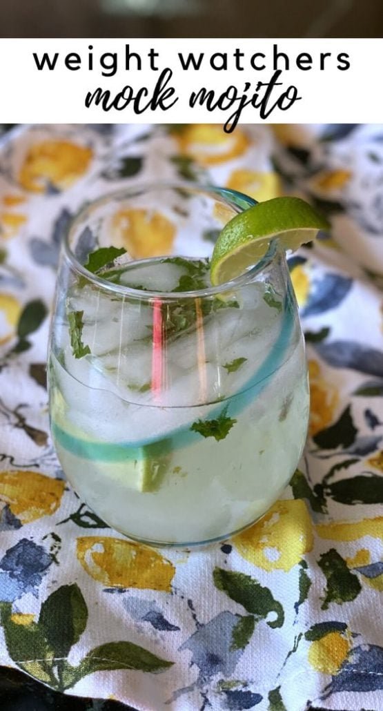 A great way to have a summer drink without alcohol. My sugar free simple syrup was the perfect addition to lime seltzer and fresh mint. This drink is zero points on all Weight Watchers plans. #mocktail #mojito #lime #simplesyrup