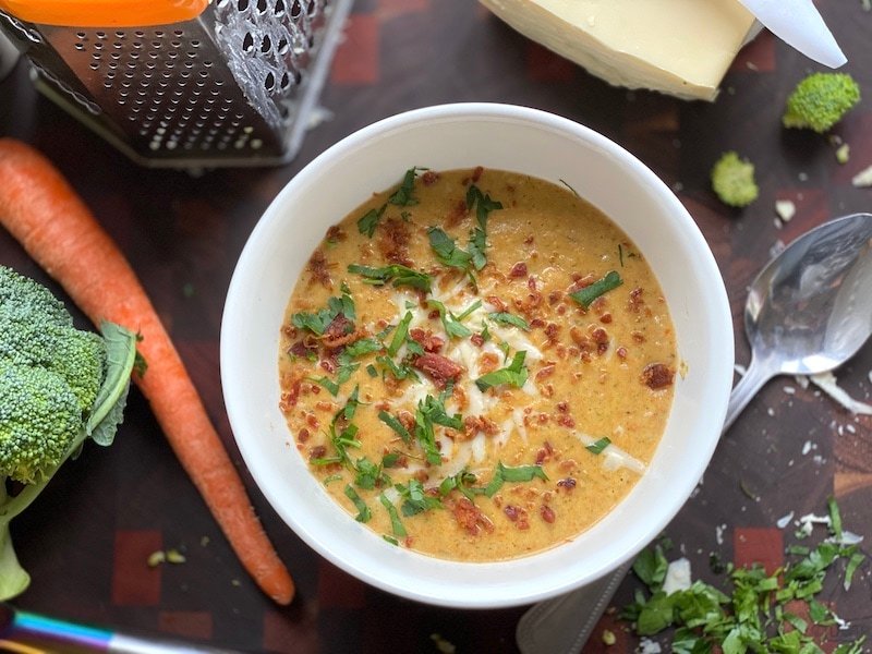 Roasted Broccoli Cheddar Soup