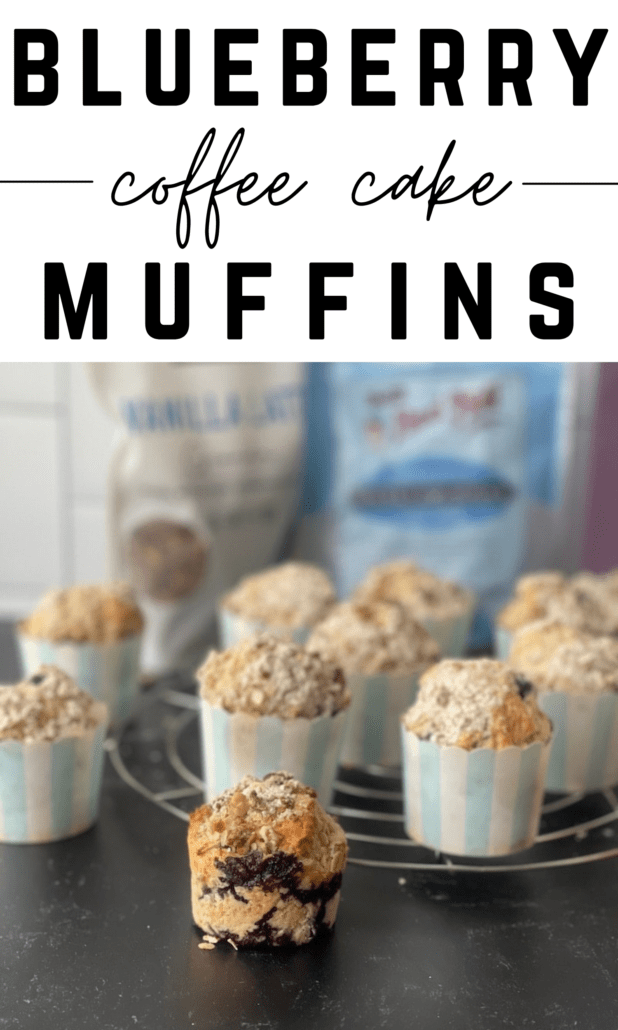 If you have a taste for coffee cake, try these muffins - they come in at 6 WW points on all plans, but only 158 calories each. #ww #weightwatchers #muffins #blueberry