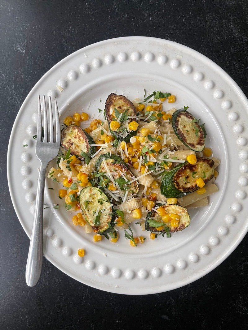 Pasta with Zucchini and Corn