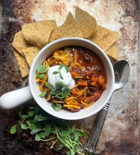 Black Bean Chili with Sweet Potatoes