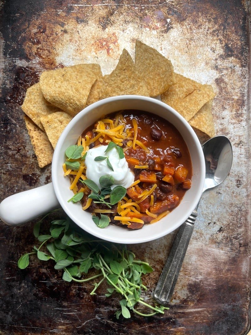 Black Bean Chili with Sweet Potatoes