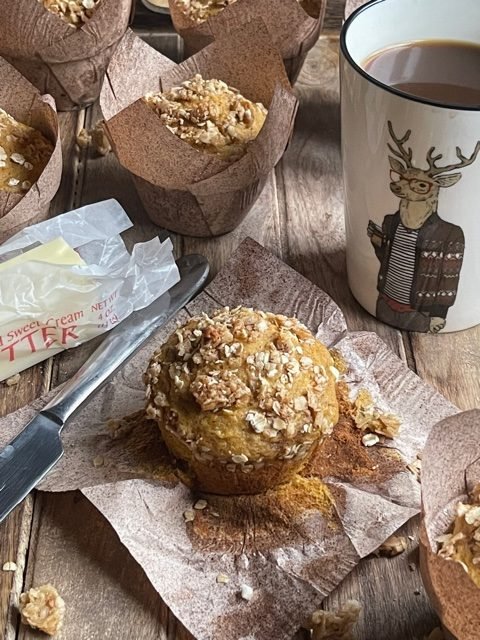 Banana Pumpkin Pancake Muffins