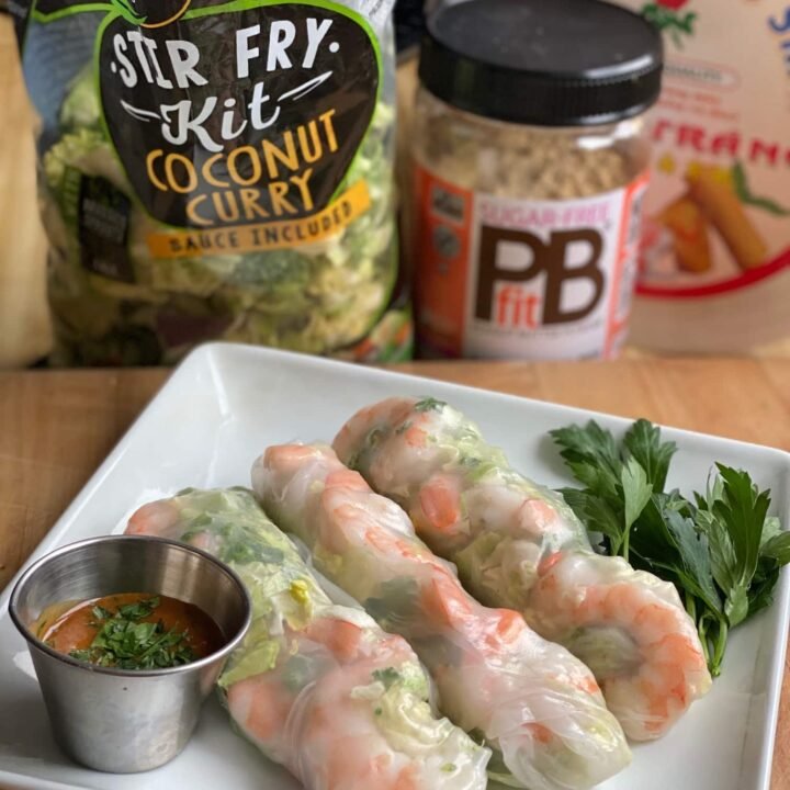 this is a photo of shrimp spring rolls