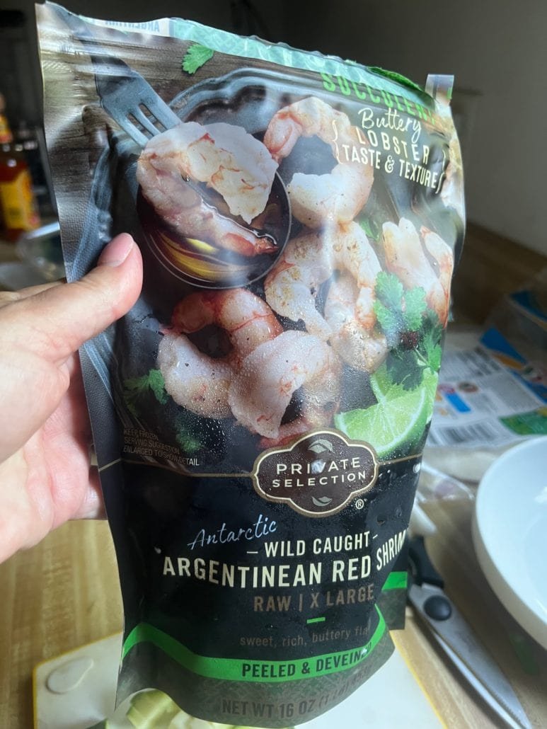 this is a bag of frozen shrimp