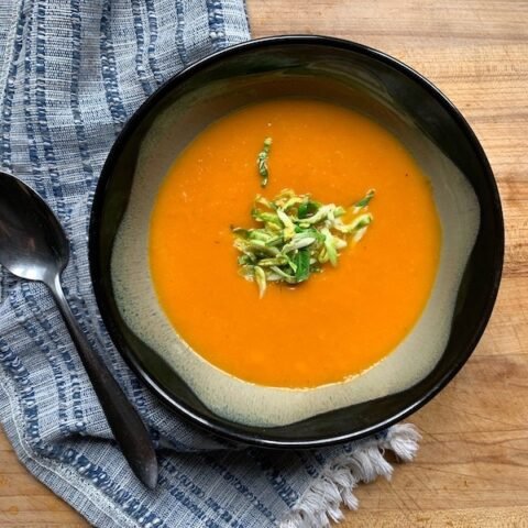 this is a bowl of butternut squash soup