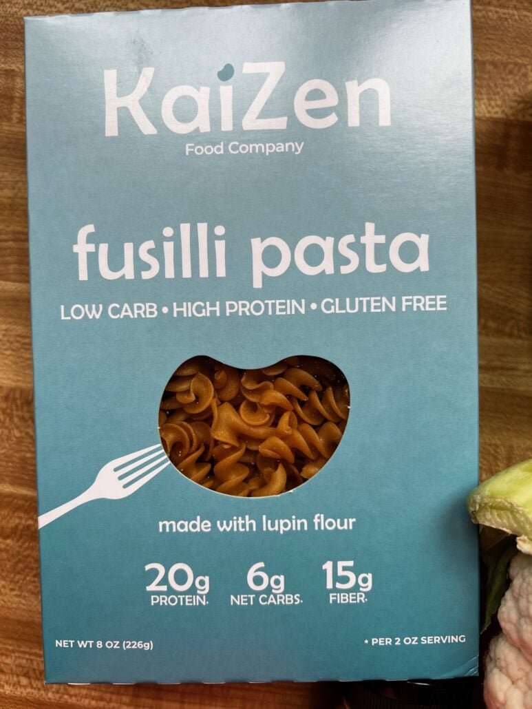 this is a box of KaiZen low carb fusilli