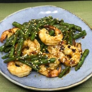 This is a shrimp and green bean stir fry.