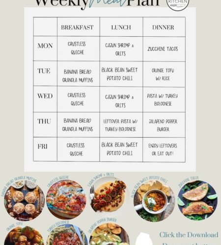 Weekly Meal Plan for Monday 3.13.23