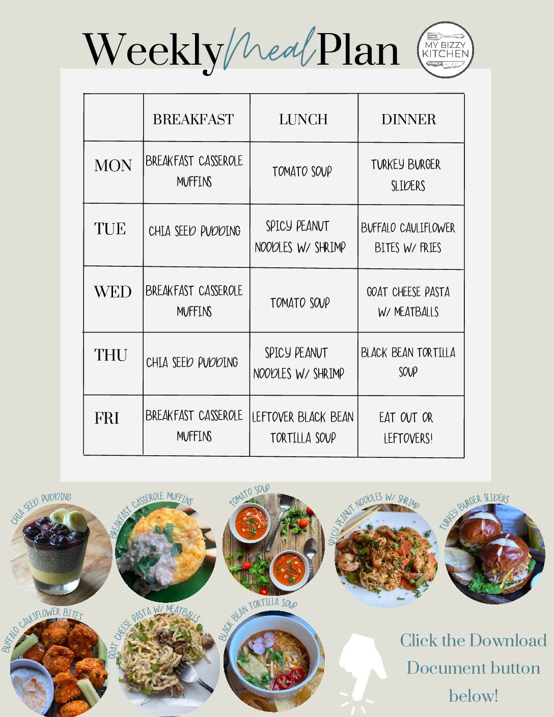 Weekly Meal Plan Friday 3.3.23