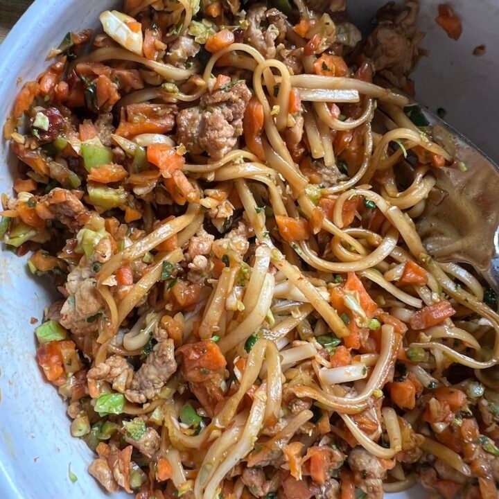 spicy pork dandan noodles