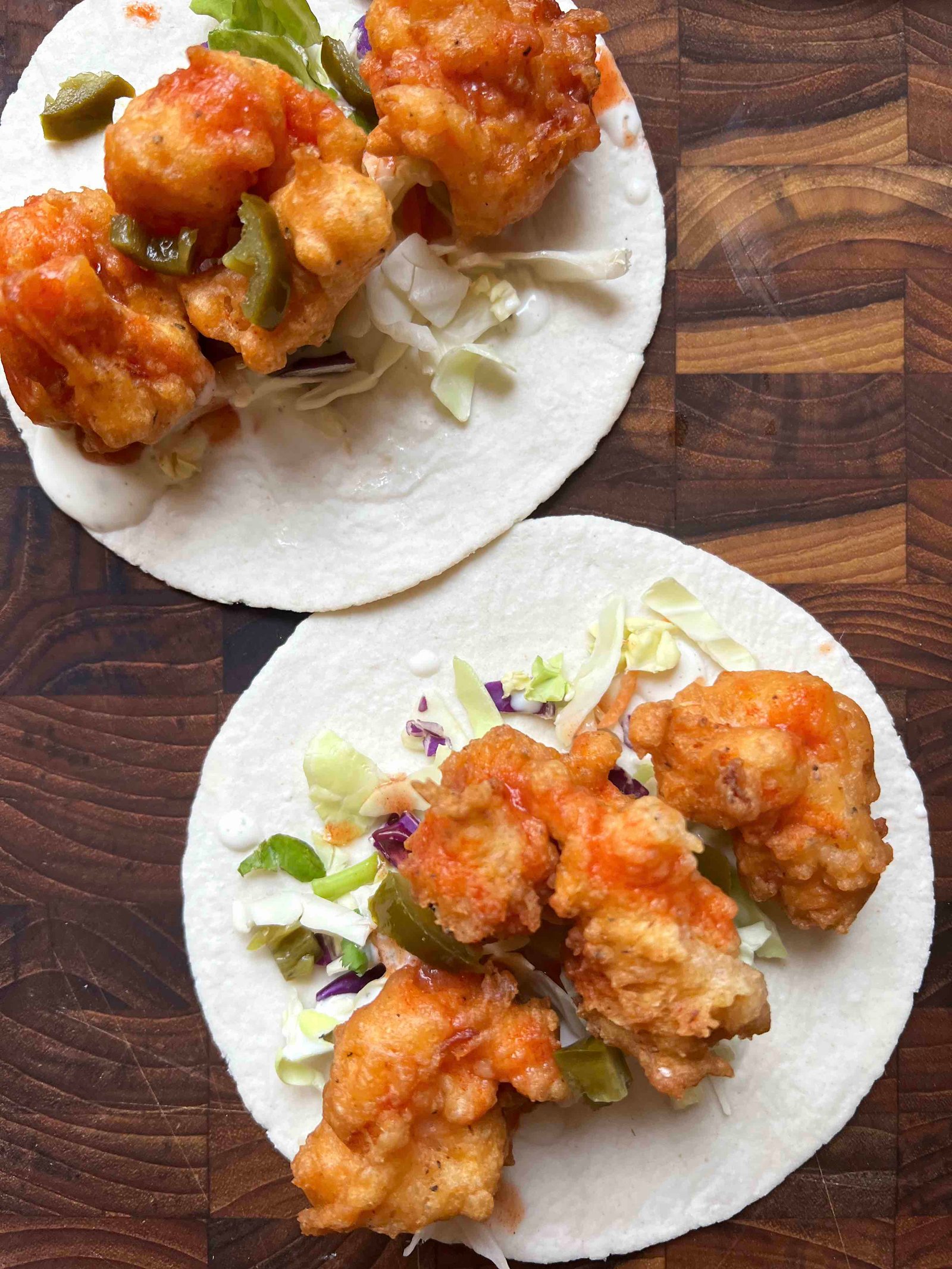 Crispy Buffalo Shrimp Tacos