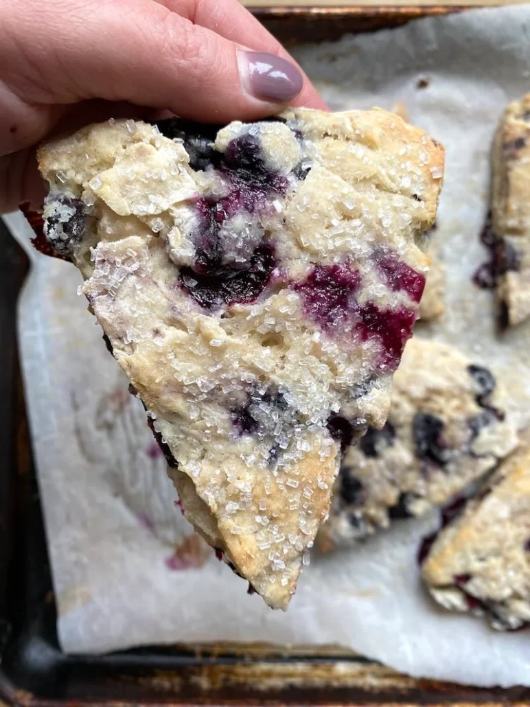 this is a photo of blueberry oat scones