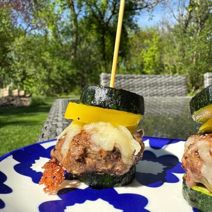 this is a plate of zucchini sliders