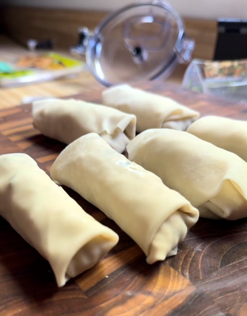 these are vegan egg rolls that are ready to be air fried