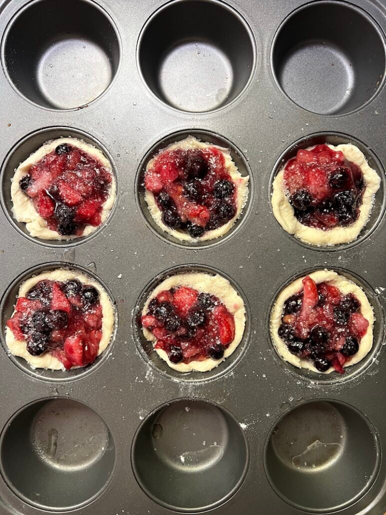 mini pies ready for the oven