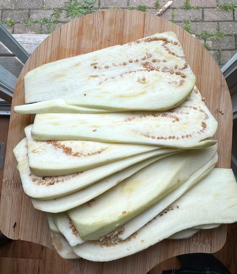 this is sliced eggplant