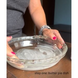 buttering a dish for quiche