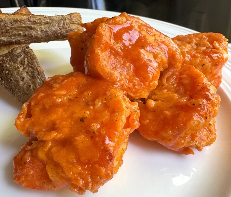 this is a plate of buffalo shrimp