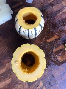 delicata squash with seeds removed