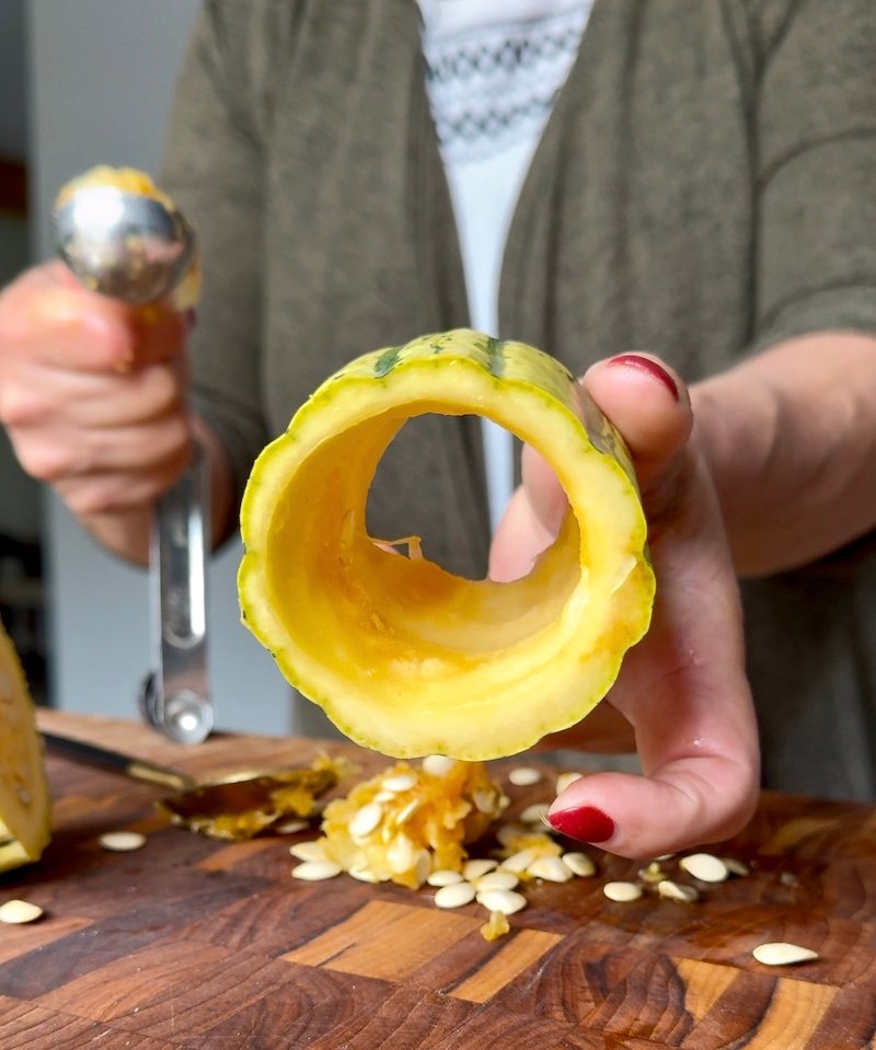 this is a hollowed out delicata squash