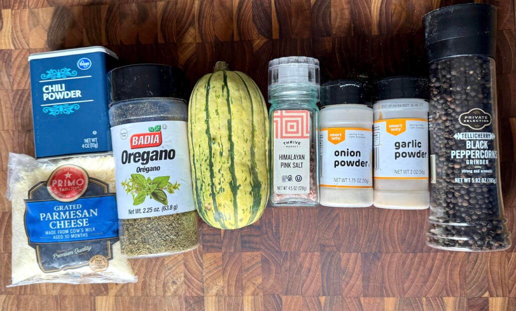 these are the ingredients needed to make crispy delicata squash rings