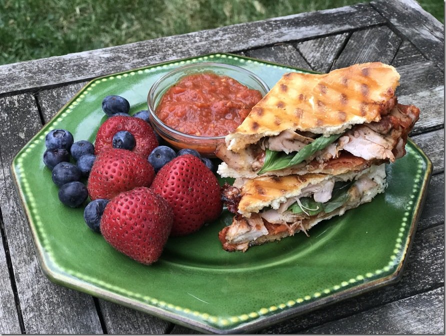 Skinny Chicken Parm Panini Sandwiches