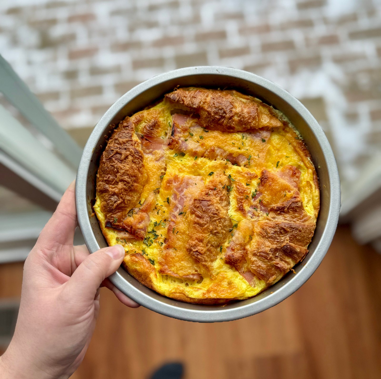 Ham and Cheese Croissant Bake