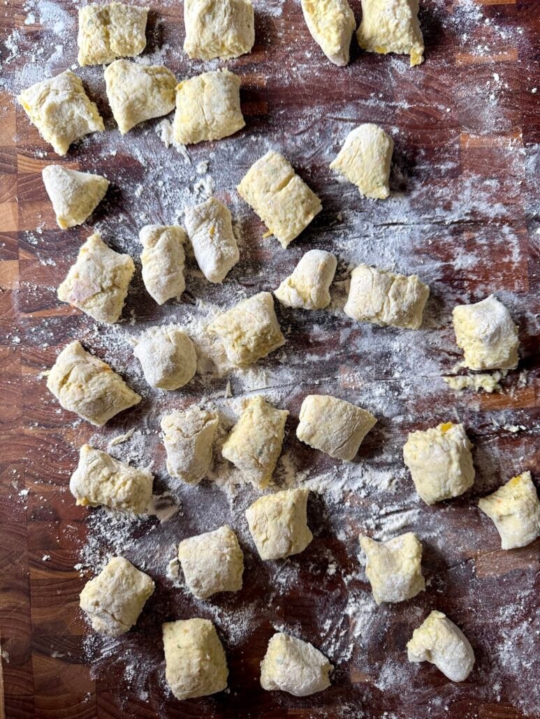 weight watchers friendly delicata squash gnocchi rolled out ready to boil